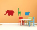 Giraffe Rhinoceros Elephant Animal Friends Nursery Decal Animal Stickers